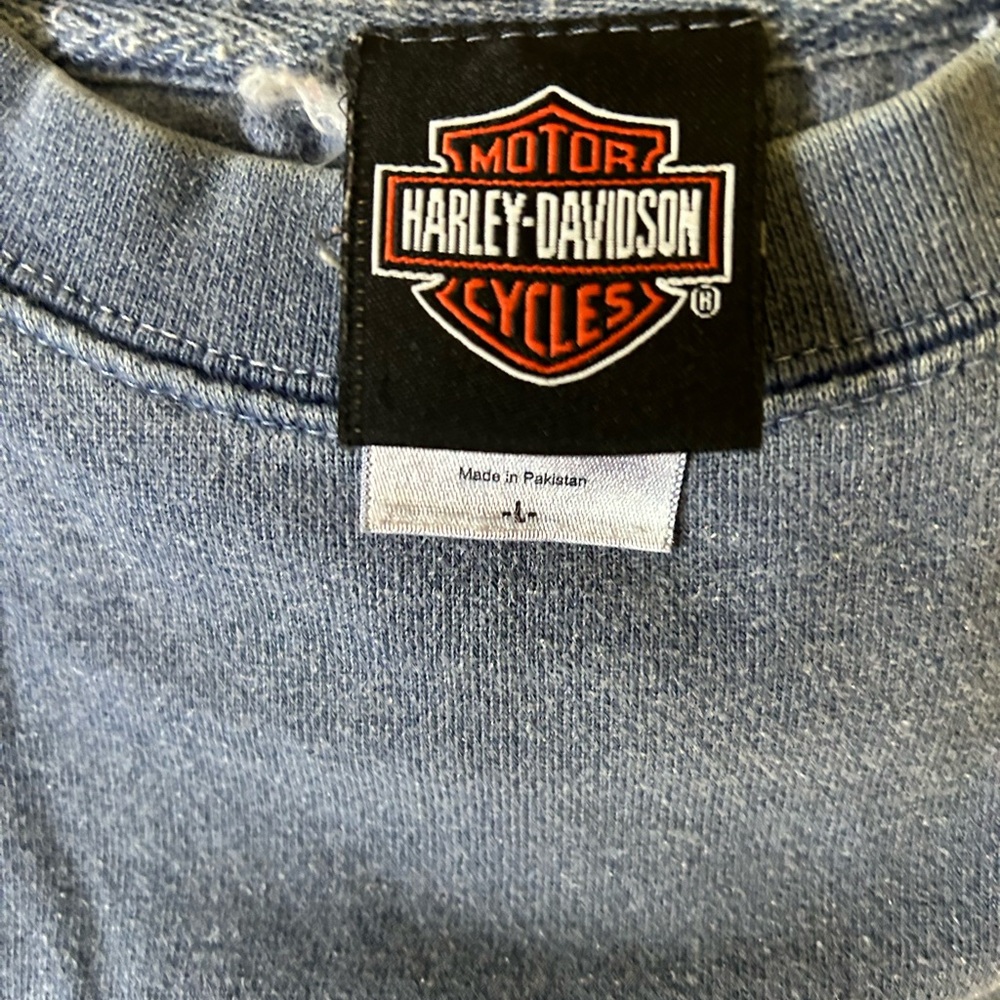 Harley Davidson light blue sweatshirt large - Picture 5 of 5